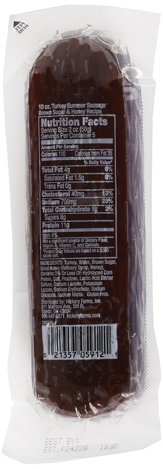 Hickory Farms Red de salchicha de verano de pavo WT.10 OZ