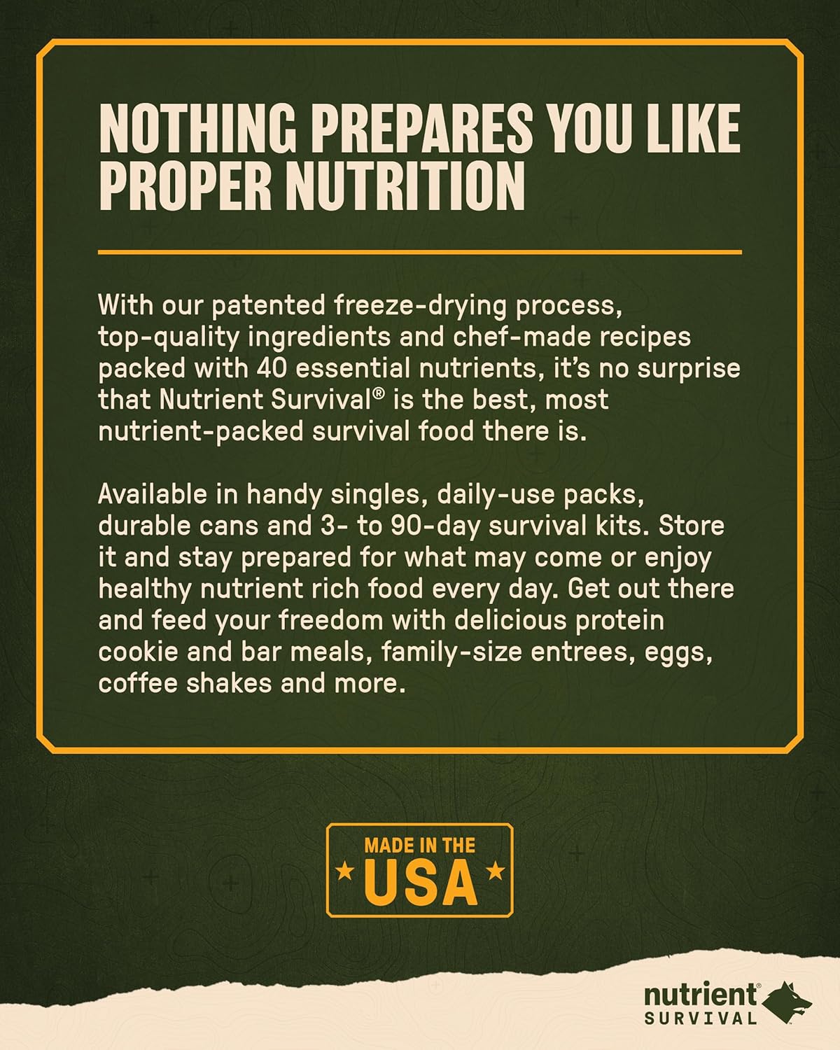 Nutrient Survival MRE Charlie Grab and Go Power Pack (8 porciones empaquetadas individualmente) comidas listas para comer, suministros de