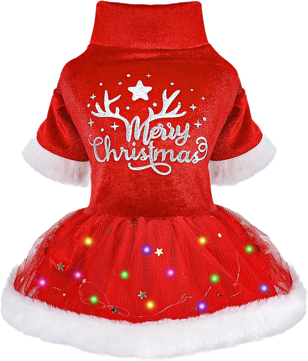 Traje de Navidad para perro, vestido de tul para perro, ropa de otoño para perros pequeños y niñas, vestidos ligeros de terciopelo para cachorros,