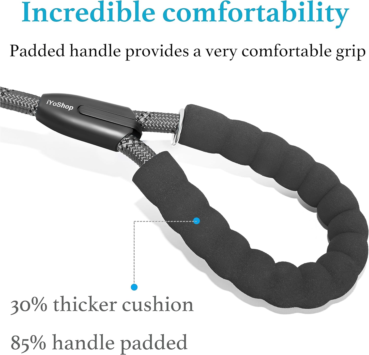 iYoShop Correa doble para perro, correa doble para perro, correa giratoria de 360 grados sin enredos, elástica que absorbe los golpes para dos