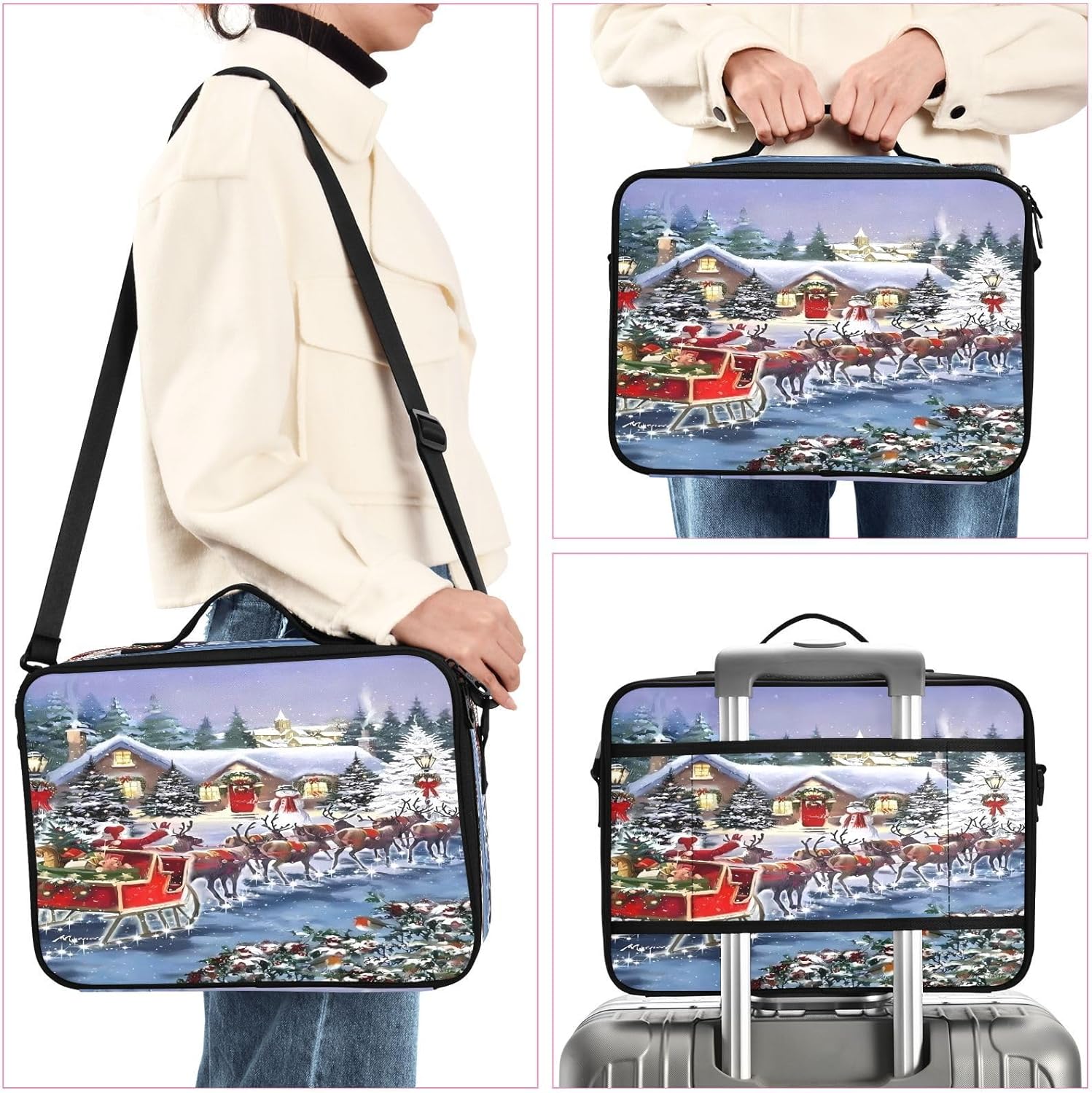 Red Sleigh cosmetic organizer bag make up travel bag make up bag medium makeup bag cosmetiquera de viaje para mujer men mens woman ladies teens male