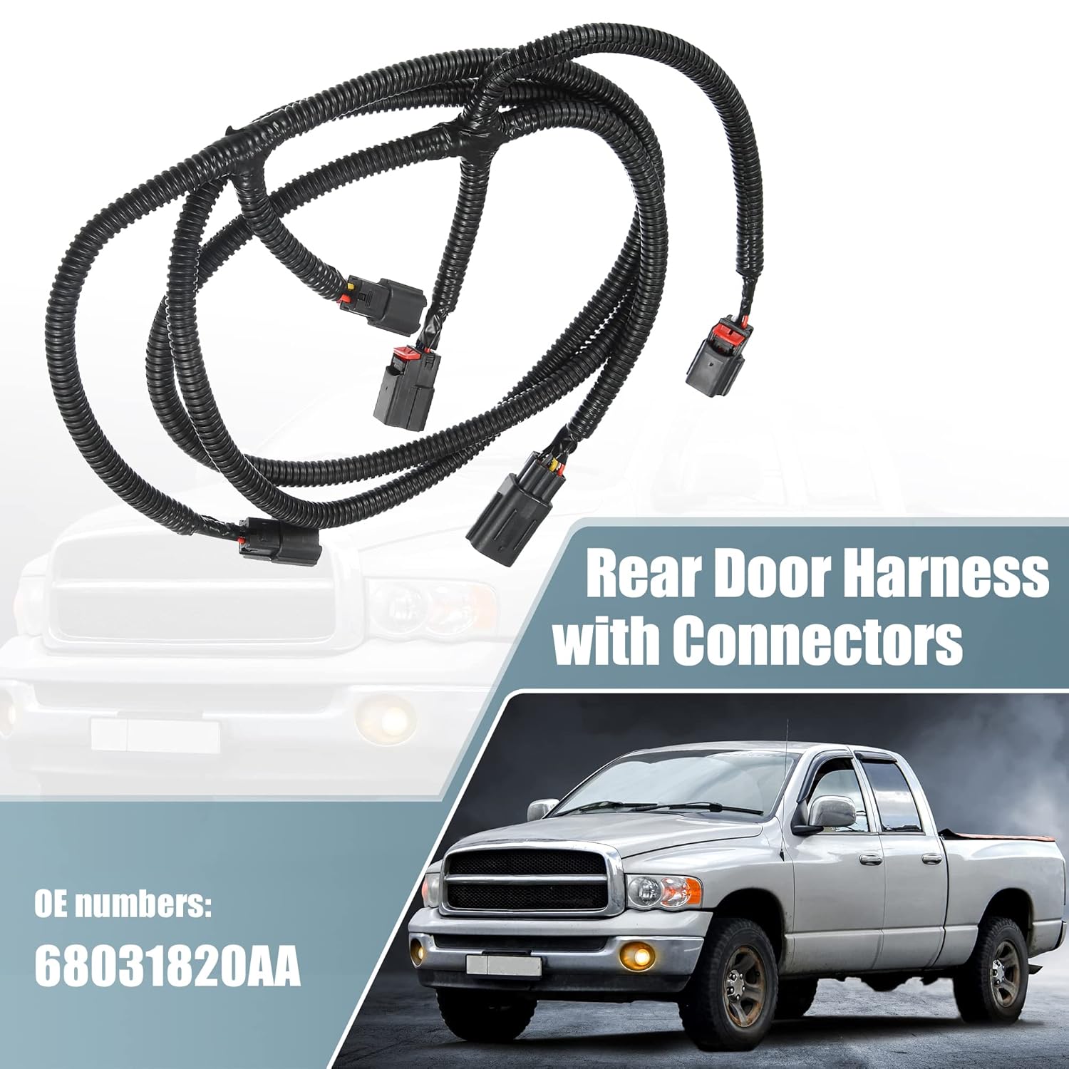 X AUTOHAUX Arnés de cableado de asistencia de estacionamiento trasero 68031820AA para Dodge para RAM 1500 2009-2020 para Dodge para Ram 2500 3500