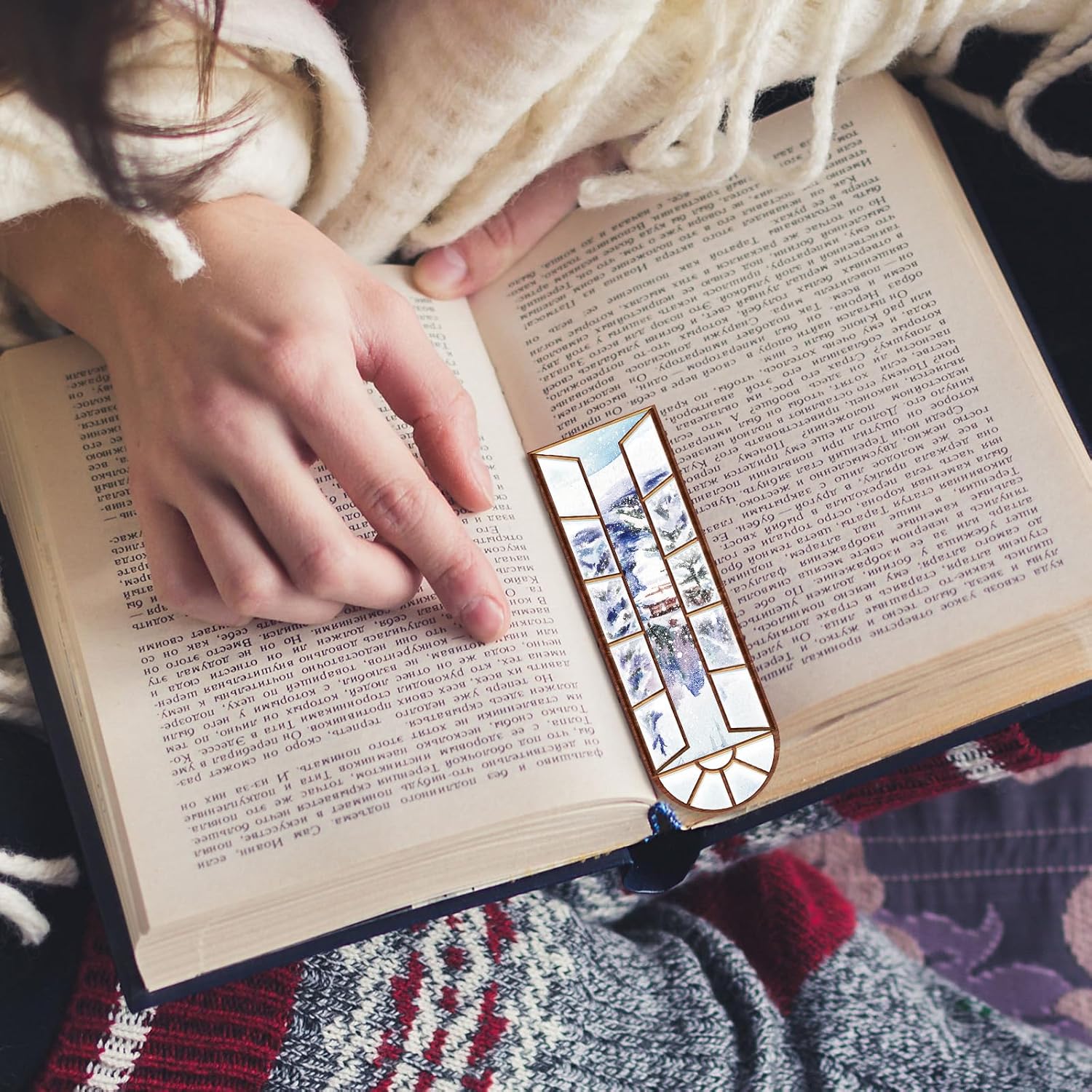 Qeeenar 48 marcadores rústicos de invierno para mujeres, marcadores de libros de nieve de invierno para mujeres, marcadores de Navidad, árbol de