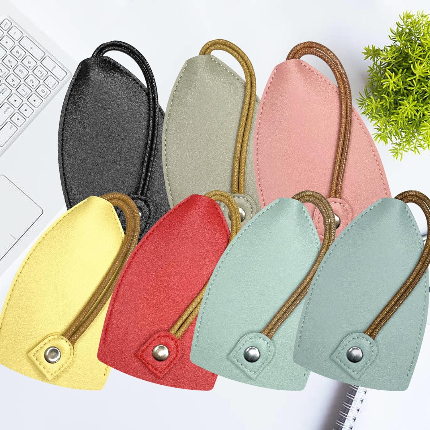Funda creativa extraíble para llaves, funda de cuero de gran capacidad, llavero de automóvil, lindo protector, Azul Niebla