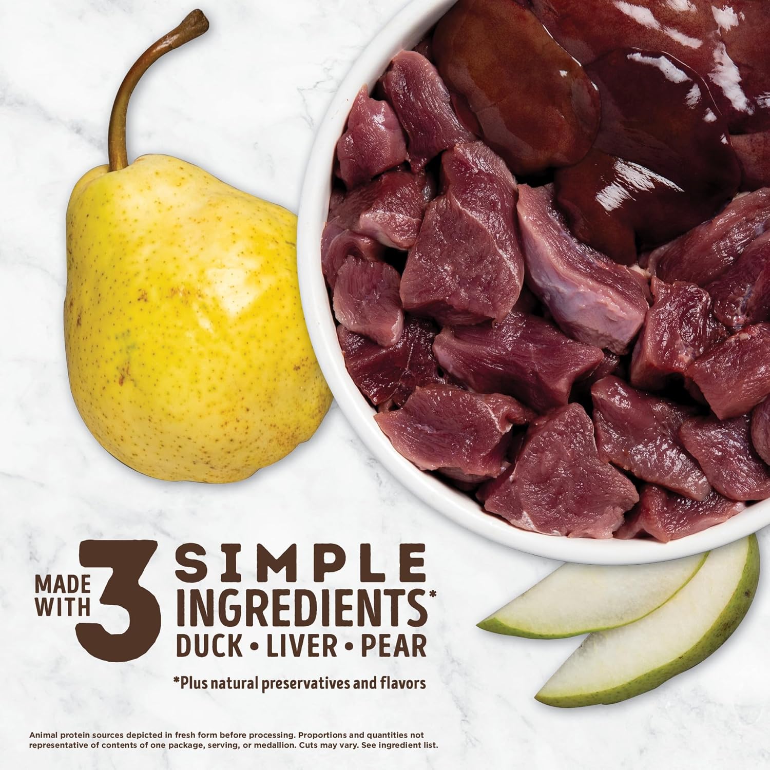 ACANA Singles – Golosinas liofilizadas para perros, receta de pato y pera sin granos de ingredientes limitados, 3.25 onzas