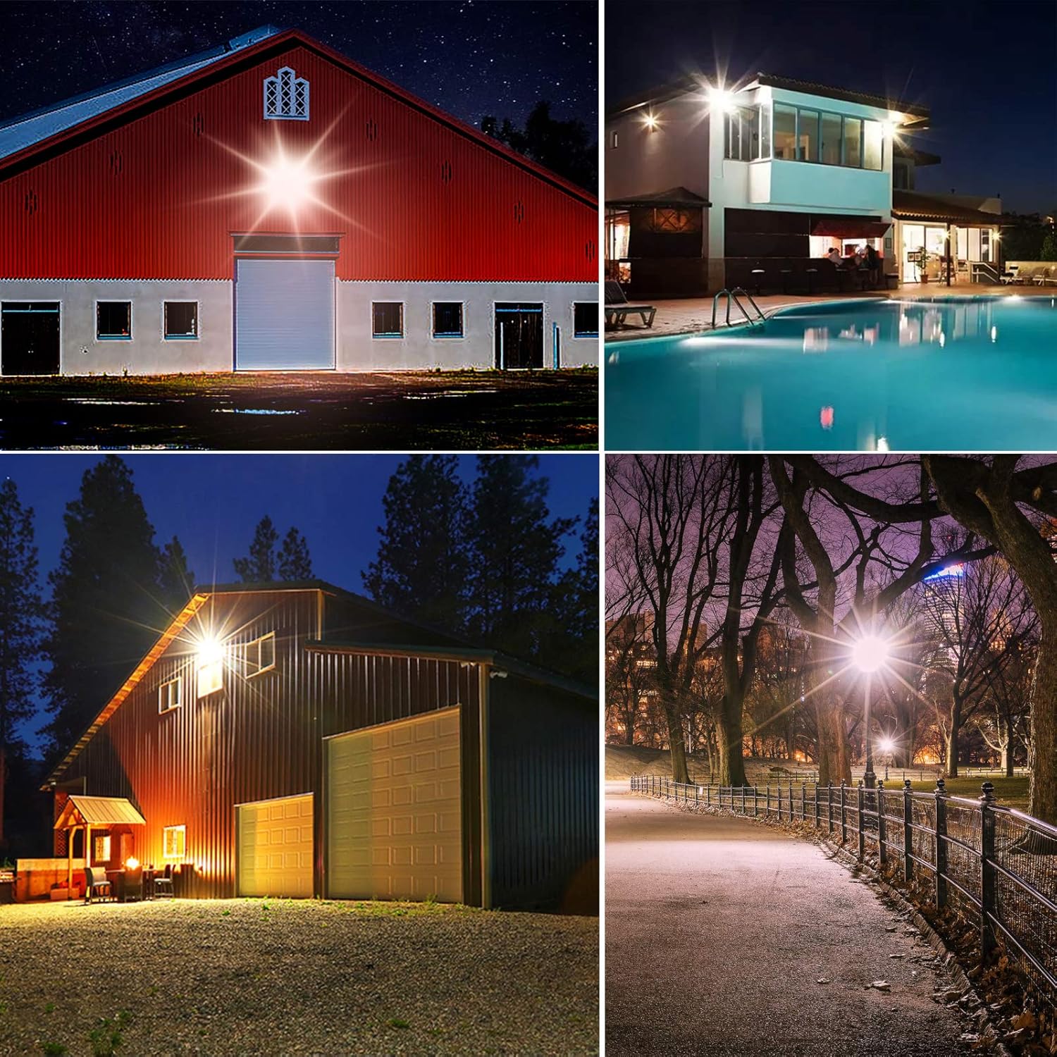 Luz LED de granero de 70 W  Iluminación LED para exteriores del atardecer al amanecer, luz de seguridad súper brillante de 9900LM para patio