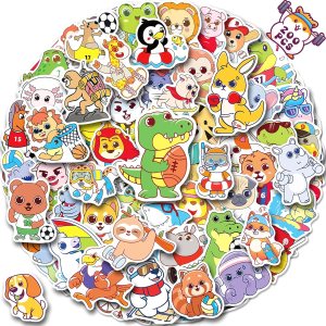 200 calcomanías de animales deportivos lindos para niños, calcomanías de animales Kawaii para botellas de agua, calcomanías de vinilo impermeables 200 calcomanías de animales deportivos lindos para niños, calcomanías de animales Kawaii para botellas de agua, calcomanías de vinilo impermeables