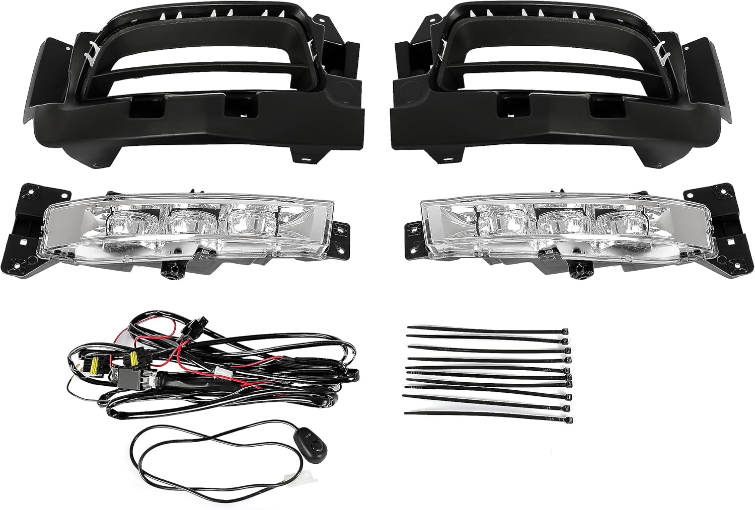 HECASA Par de luces antiniebla LED compatibles con Dodge Charger 2015-2022 de repuesto para 68214428AB 68214427AB 68214427AB lente transparente del