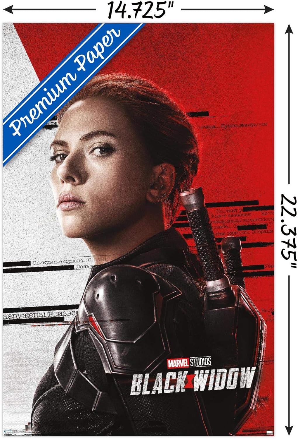 Trends International Marvel Cinematic Universe – Póster de pared con pose de Black Widow, 14.725 x 22.375 pulgadas, versión premium sin marco