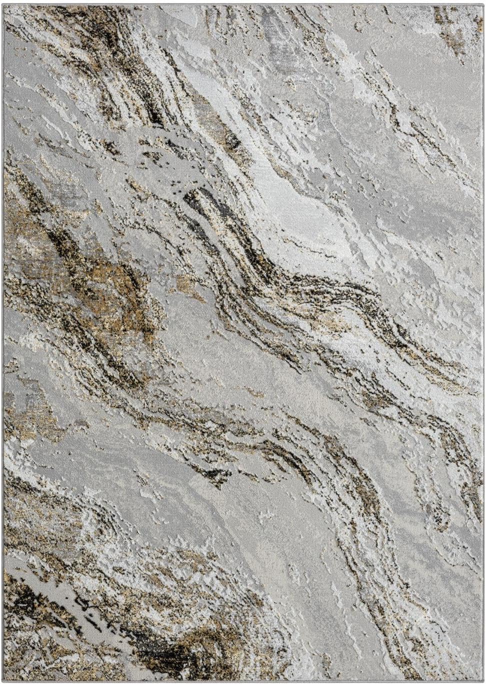 LUXE WEAVERS Chelsea Collection 7356 – Alfombra abstracta moderna de 8 x 10 pulgadas, color antracita