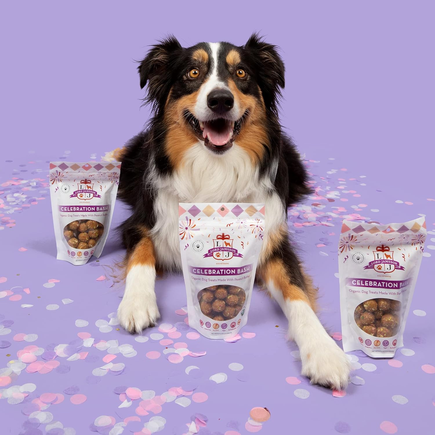 Celebration Bash – Golosinas orgánicas para perros, golosinas orgánicas para perros hechas con mantequilla de maní, un gran regalo para cualquier