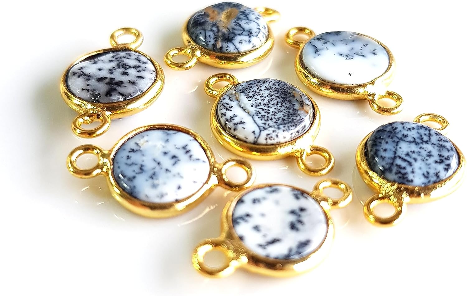 Conectores de piedras preciosas naturales para la fabricación de joyas, encantos de piedras preciosas para collares de joyas de bricolaje, pulseras,