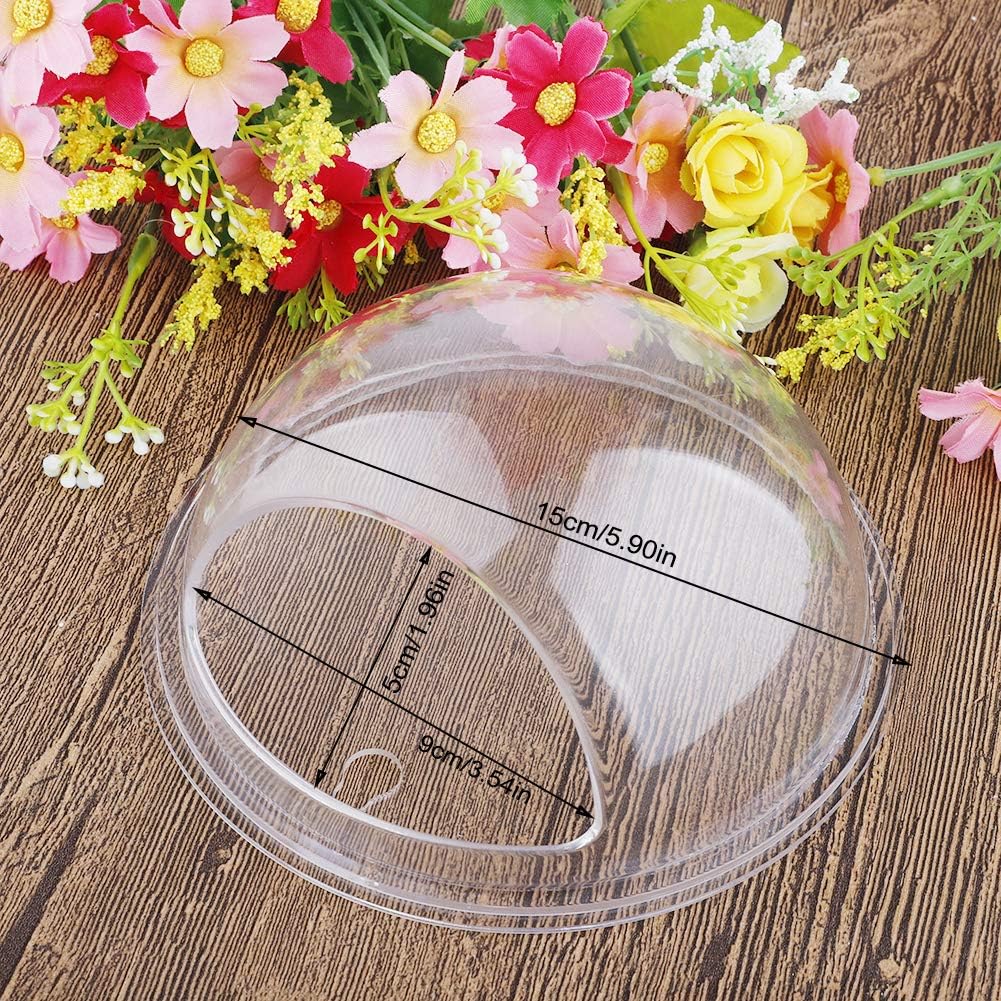 Paquete de 2 peceras montados en la pared, 7.8 fl oz de acrílico transparente redondo, decoración de pared de peces de burbujas para colgar en la