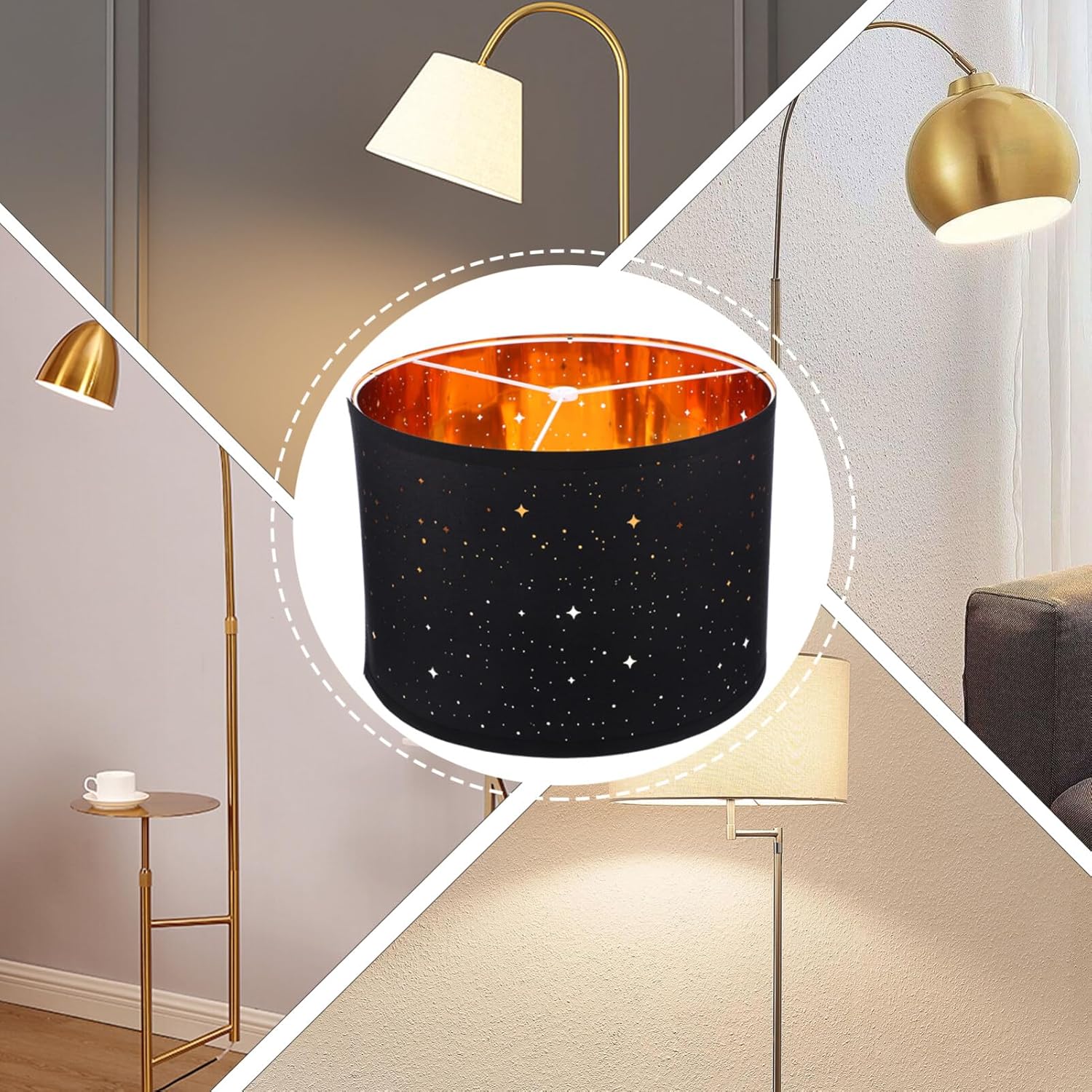 Pantalla de lámpara de mesa, cubierta de lámpara de tela, pantalla de repuesto, pantalla de escritorio, cubierta de luz, accesorio de luz, tipo A,