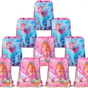 Konsait Bolsas de fiesta de sirena para niños, suministros de fiesta de cumpleaños de sirena, bolsas de regalo, paquete de 10, bolsas de dulces para Konsait Bolsas de fiesta de sirena para niños, suministros de fiesta de cumpleaños de sirena, bolsas de regalo, paquete de 10, bolsas de dulces para