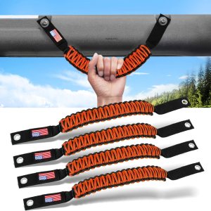 Paquete de 4 manijas de agarre para barra enrollable Ford Bronco, empuñaduras de cuerda de paracaídas para Ford Bronco 2021 2022 2023 de 2 puertas Paquete de 4 manijas de agarre para barra enrollable Ford Bronco, empuñaduras de cuerda de paracaídas para Ford Bronco 2021 2022 2023 de 2 puertas