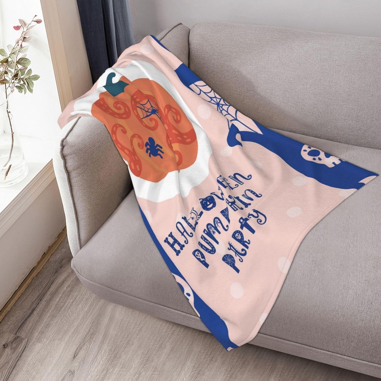 Manta de calabaza para mujer, suave manta de forro polar de verano, lavable, manta ligera de viaje para sofá, cama, sillón durante todas las