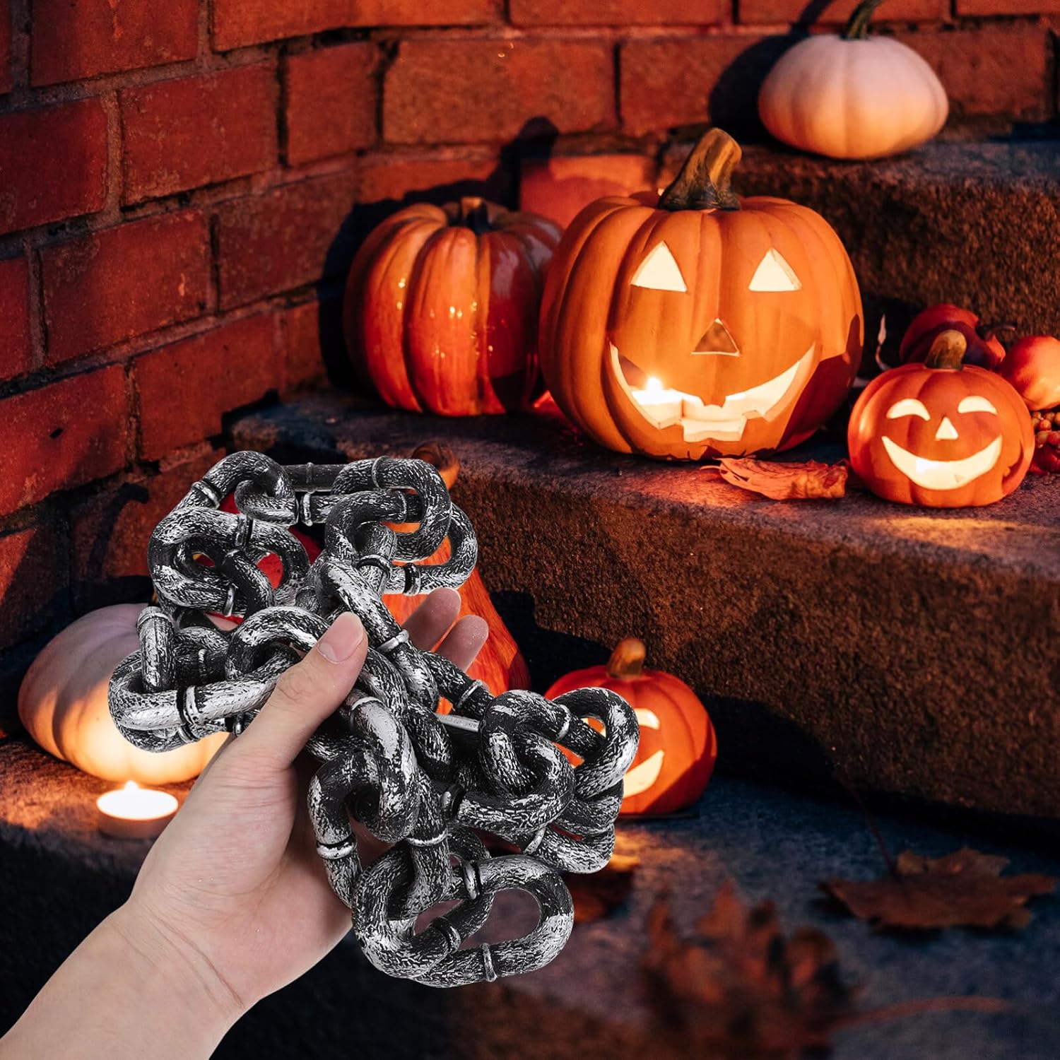 STOBOK Cadena de Halloween, cadenas de plástico de 3.3 ft, cadenas falsas de Halloween, cadenas de decoración de Halloween, cadenas de disfraces de