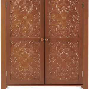 The Lakeside Collection Gabinete de almacenamiento tallado – Muebles de entrada estilo vintage deco – nogal The Lakeside Collection Gabinete de almacenamiento tallado – Muebles de entrada estilo vintage deco – nogal