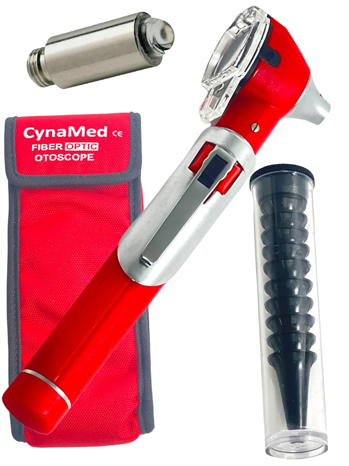 Nuevo Mini Otoscopio de fibra óptica de diagnóstico médico aprobado por la CE Plus 1 bombilla de reposición Cynamed