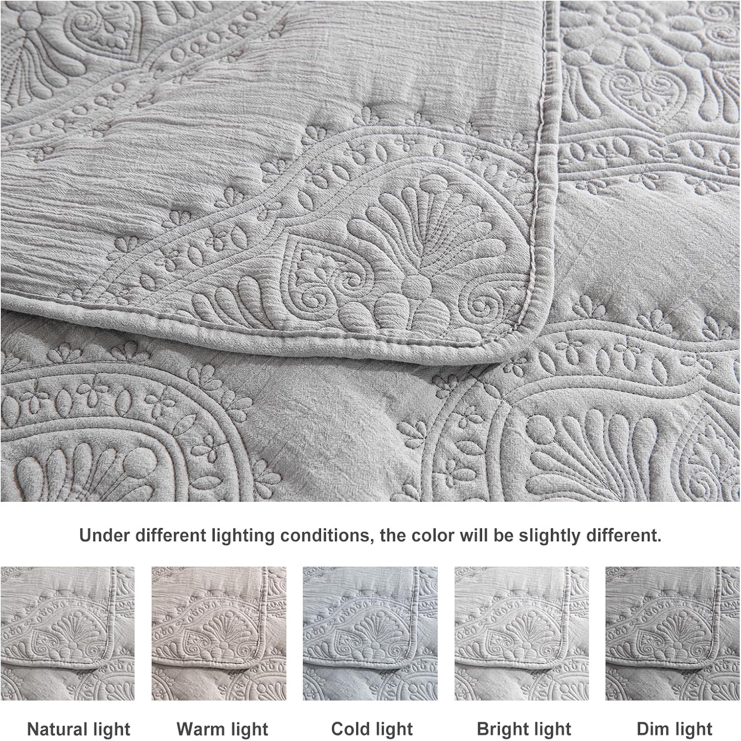 Juego de ropa de cama de tamaño King blanco con fundas de almohada, colcha ligera y suave, manta acolchada, funda de edredón fina, para todas las
