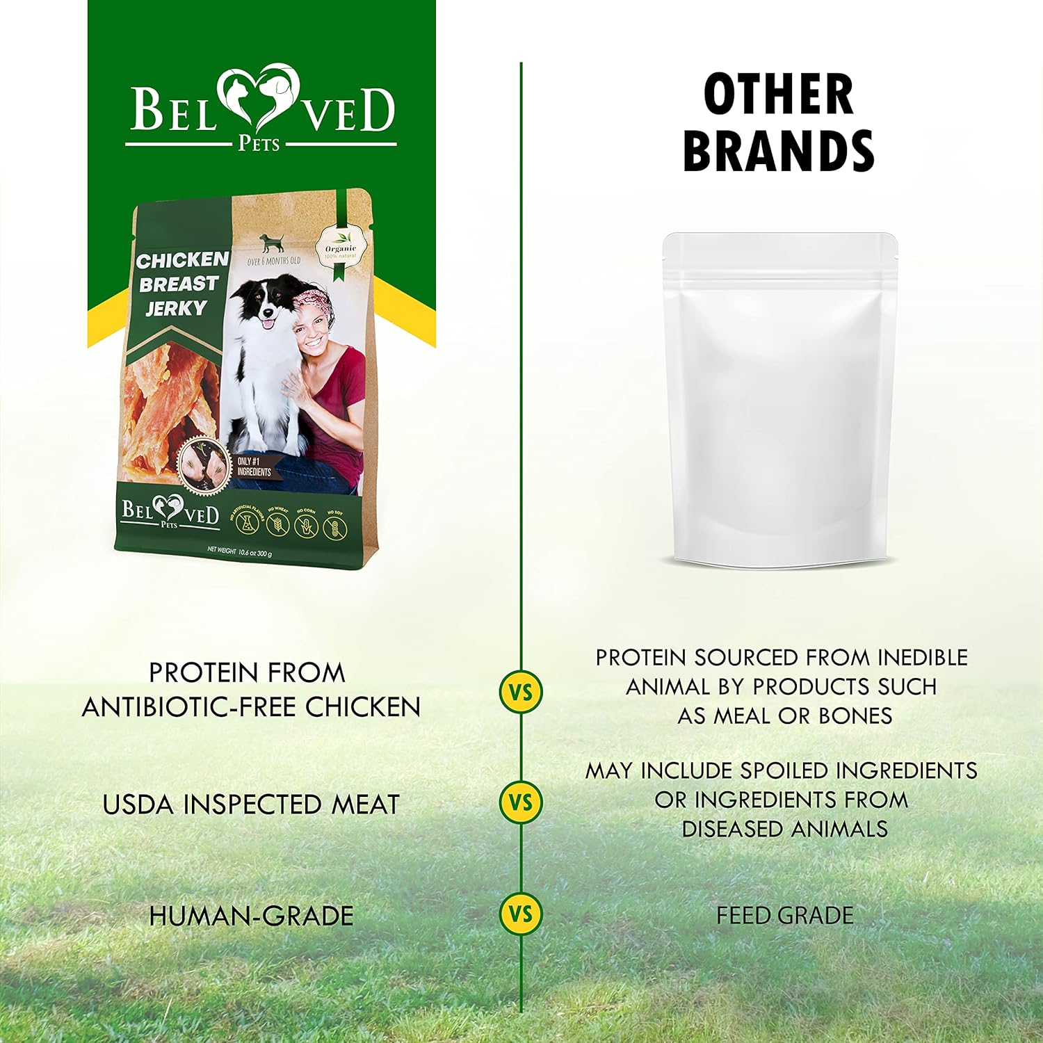 Beloved Pets Golosinas de pollo para perros de 11 onzas, bocadillos saludables naturales y orgánicos para perros grandes y pequeños, sin granos y
