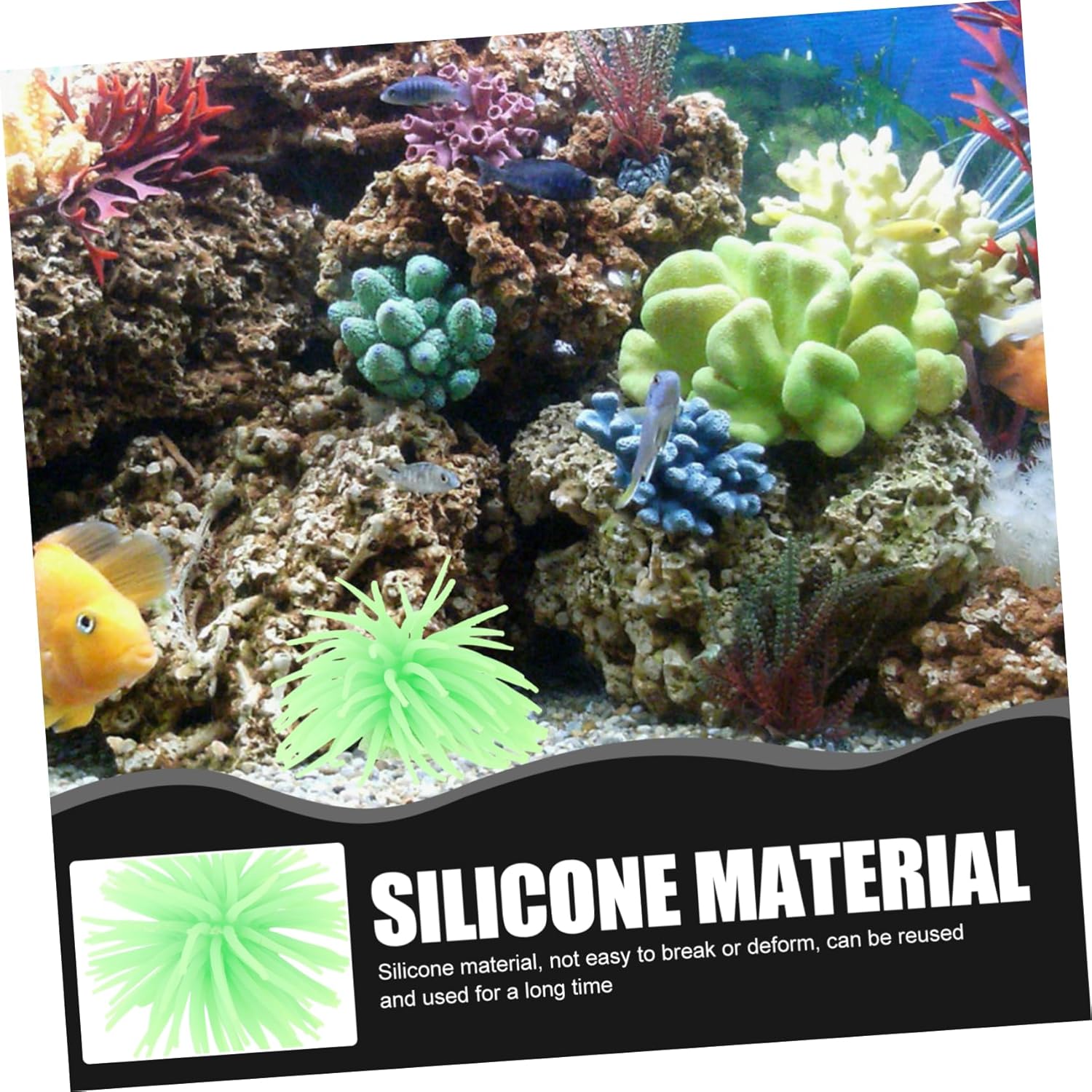 Didiseaon 4 unids Decoración Falso Mar Coral Adorn Fish Tank Paisaje Acuario Suministros Ornamento Subacuático Silicona Coral Acuario Equipo