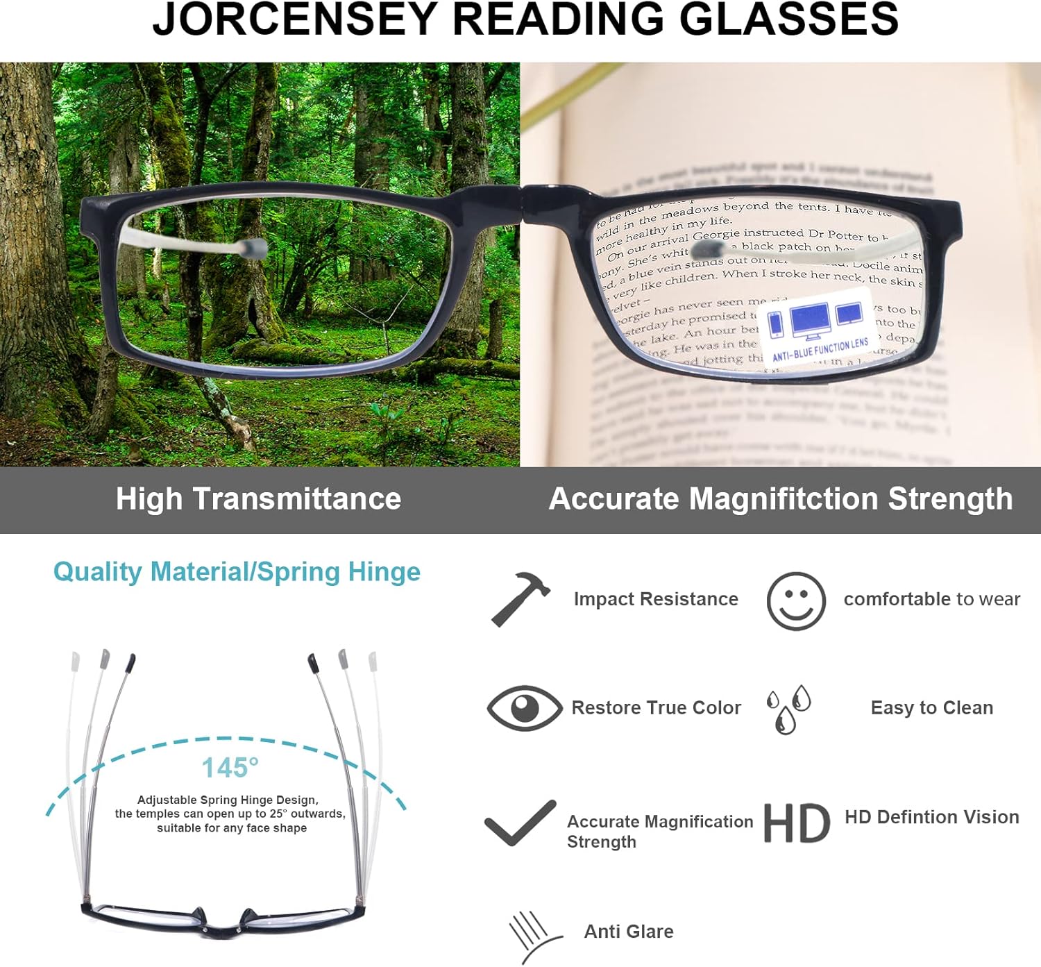 3 Pack Folding Reading Glasses Men Women Blue Light Blocking with Mini Portable Clip Case Small Readers Eyeglasses
