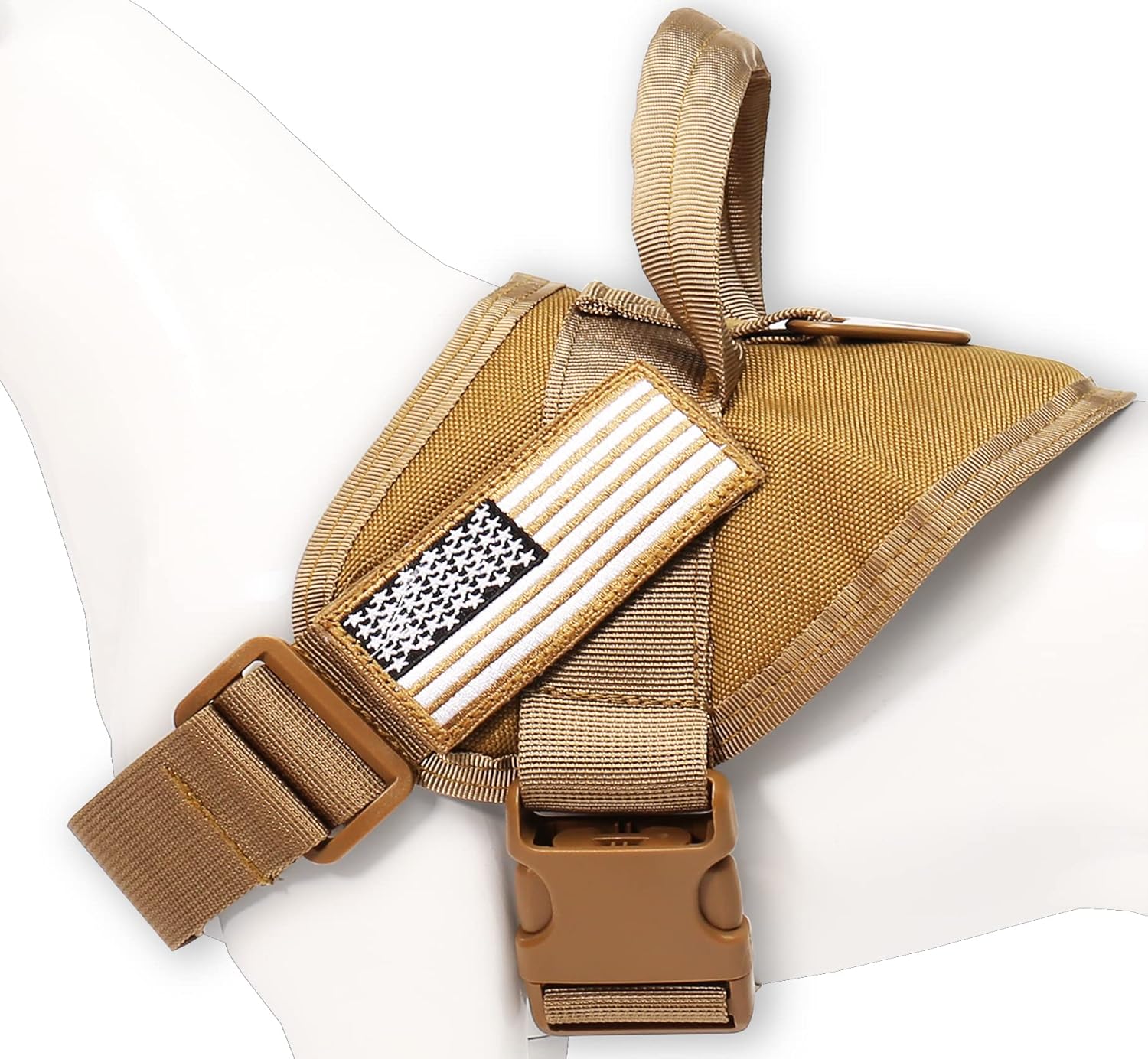 Arnés táctico para perros grandes, arnés para perros de servicio, arnés sin tirones para mascotas con parche, chaleco de estilo militar, arnés