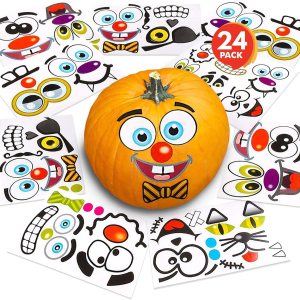 ArtCreativity Calcomanías decorativas de calabaza de Halloween, 24 hojas, kit de decoración de Jack-o-Lantern, 52 calcomanías faciales en total, ArtCreativity Calcomanías decorativas de calabaza de Halloween, 24 hojas, kit de decoración de Jack-o-Lantern, 52 calcomanías faciales en total,