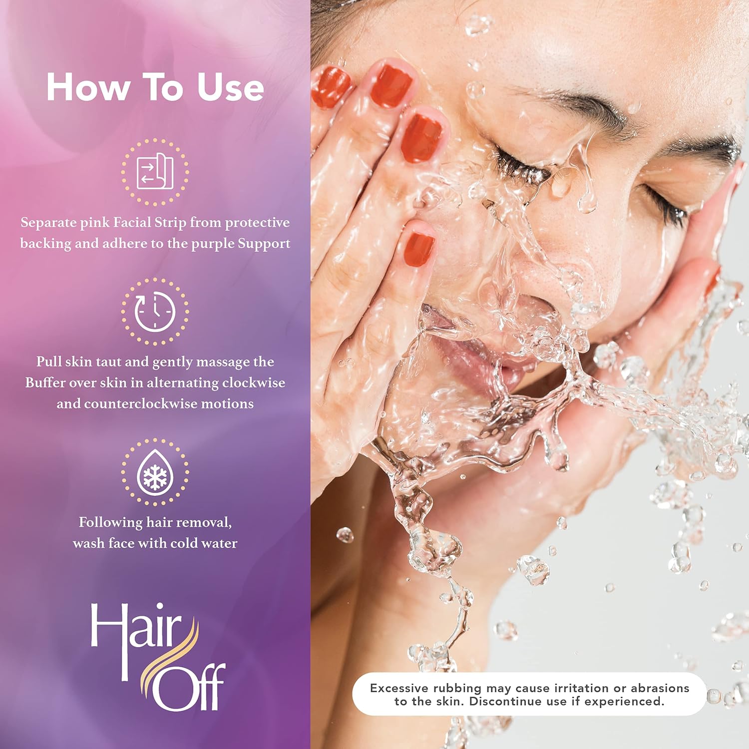 Hair Off Limpiador facial  Removedor de vello facial sin dolor y sin químicos y exfoliante facial suave  Borrador de pelo para retrasar el