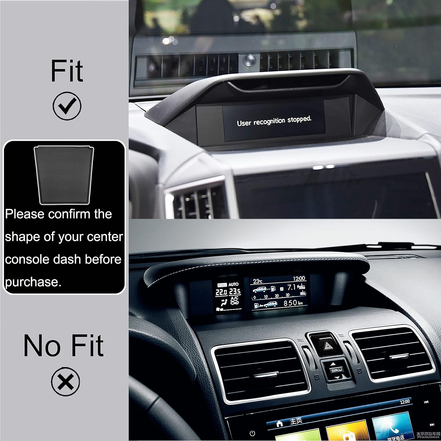 SENSHINE Tapete para cubierta de salpicadero para Subaru Forester 2019-2023 2024 Subaru Crosstrek Impreza 2018-2023 Interior Dash Almohadilla de