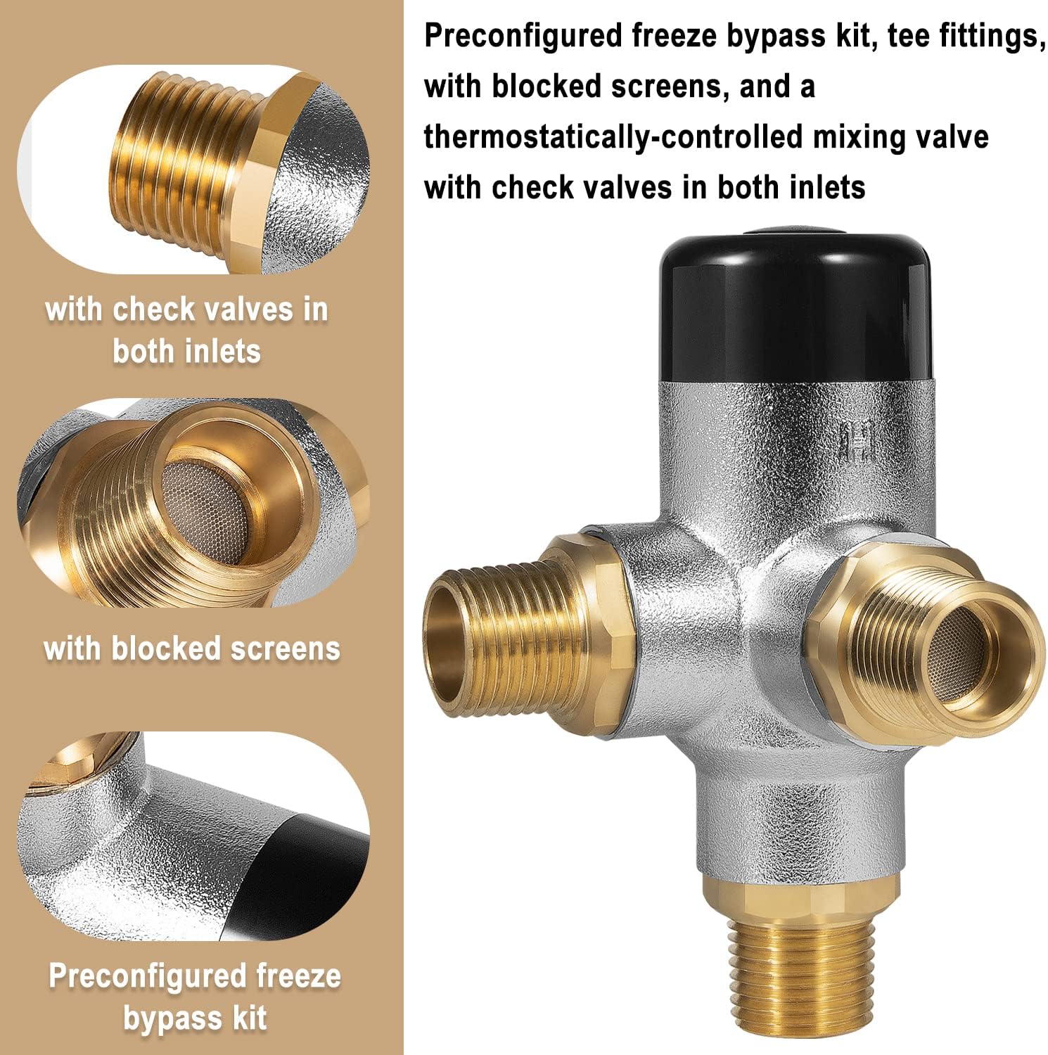 Válvula mezcladora 90029 compatible con calentador de agua Atwood serie XT, para modelos de 10 galones G16EXT, GE16EXT, GEH16EXT, etc., reemplazo