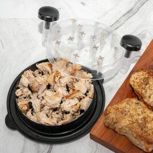 Herramienta trituradora de pollo con asas y base antideslizante, herramienta de mano para triturar pechos o carne de res rápidamente, apta para Herramienta trituradora de pollo con asas y base antideslizante, herramienta de mano para triturar pechos o carne de res rápidamente, apta para