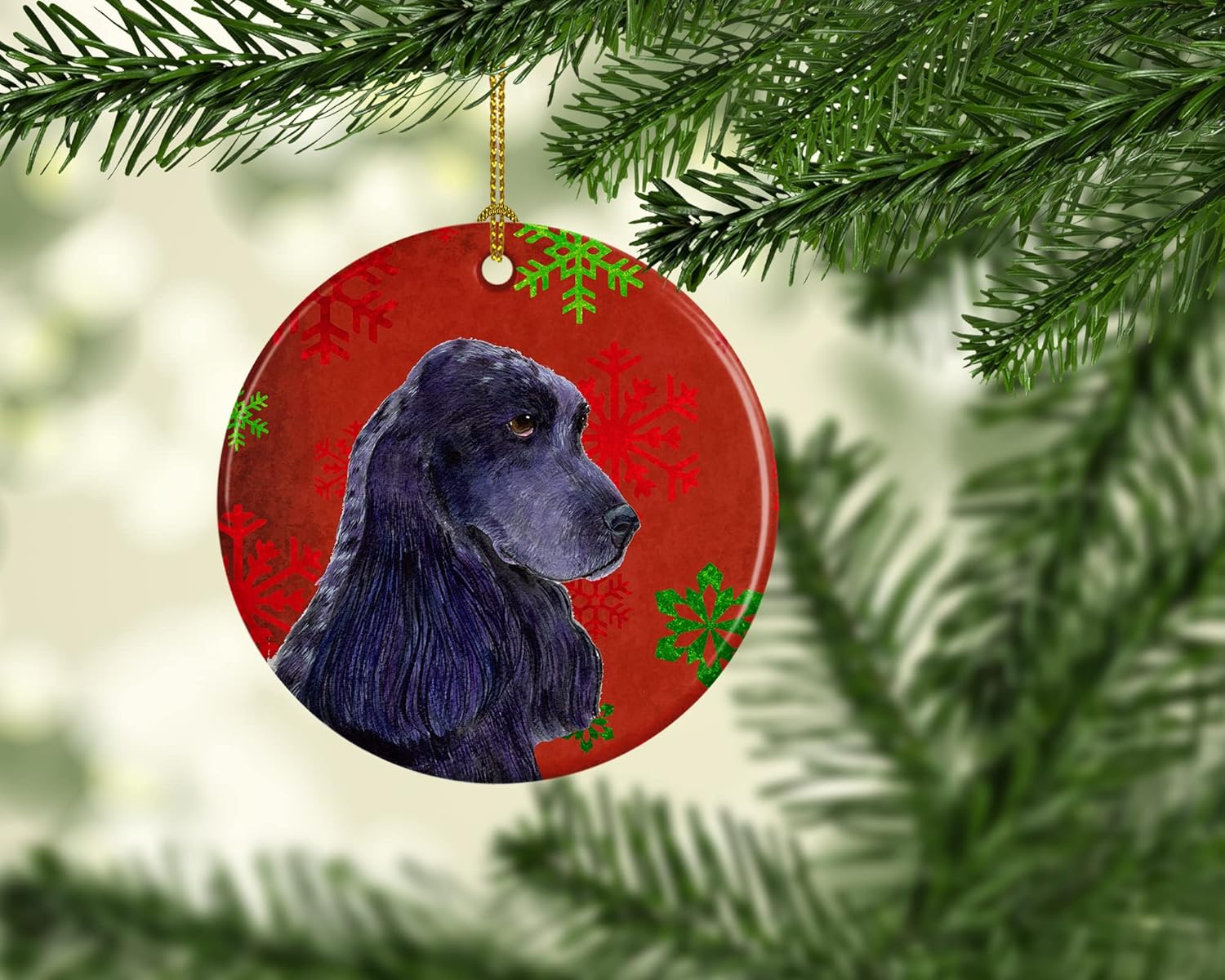 Caroline’s Treasures SS4678-CO1 Cocker Spaniel – Adorno de cerámica de Navidad, multicolor