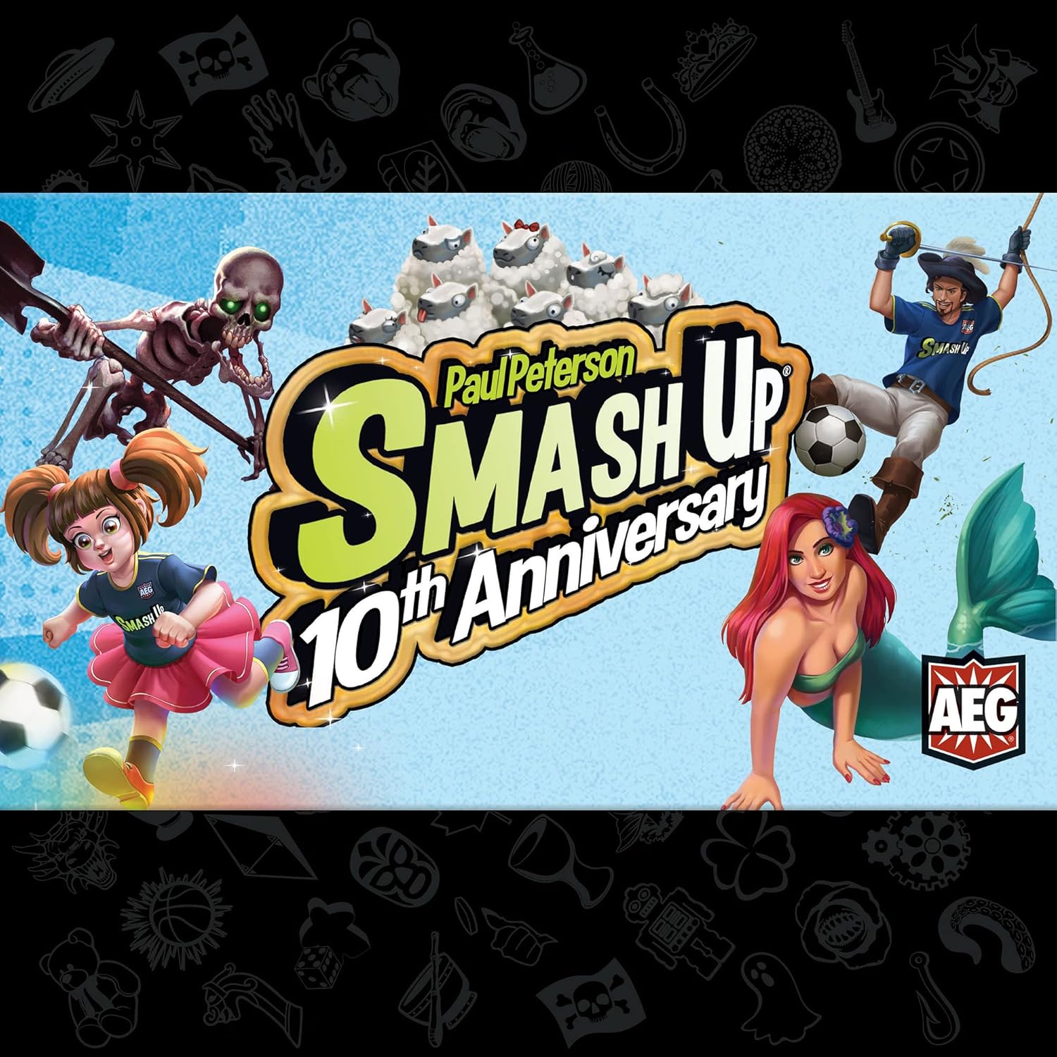 AEG Smash Up 10th Anniversary Set – Juego de mesa, a partir de 10 años, 2-4 jugadores, 30-60 minutos