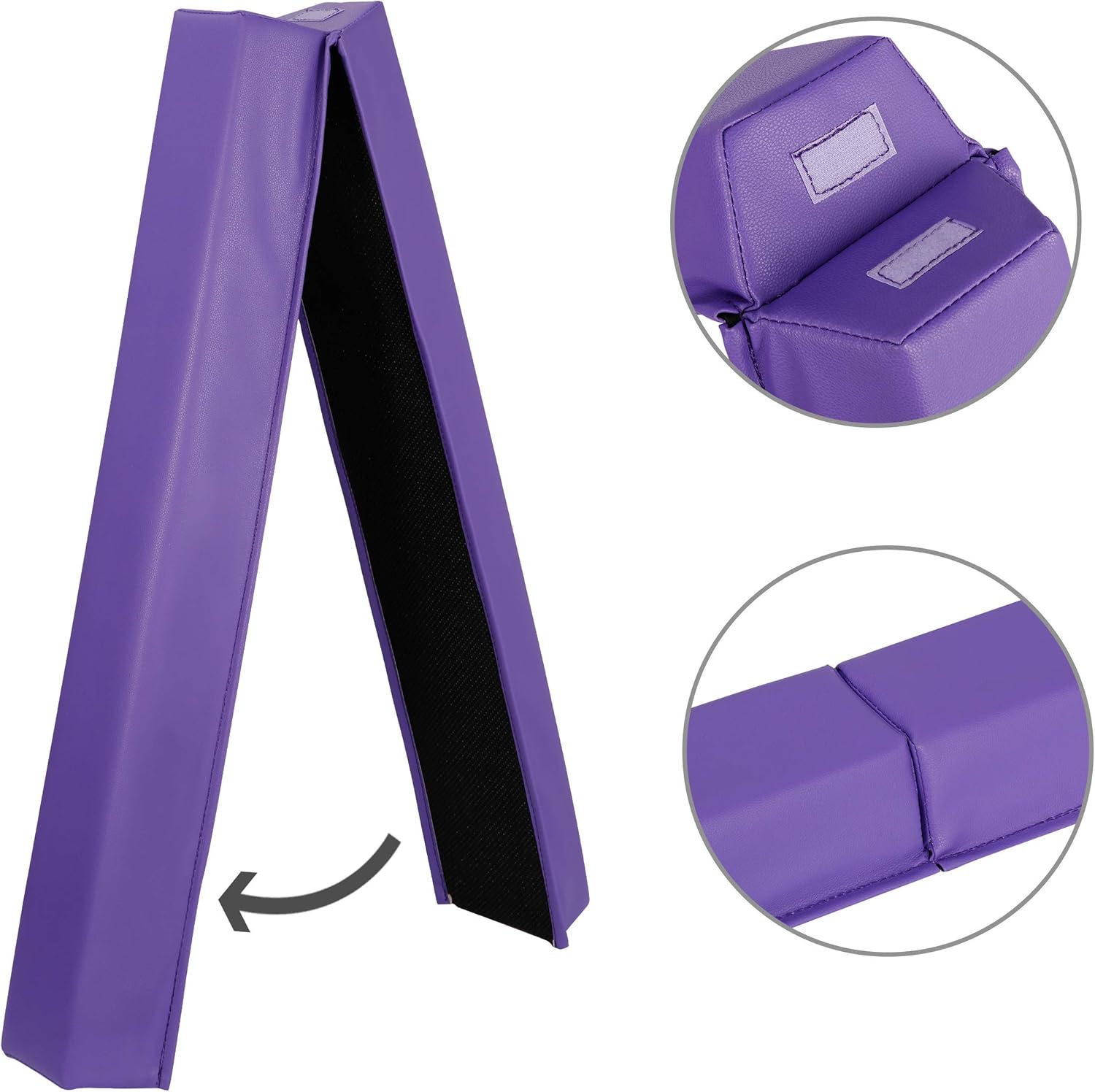 F2C Barra de equilibrio de gimnasia plegable de 6 pies, base antideslizante, barra de equilibrio de espuma para piso, equipo de gimnasia para