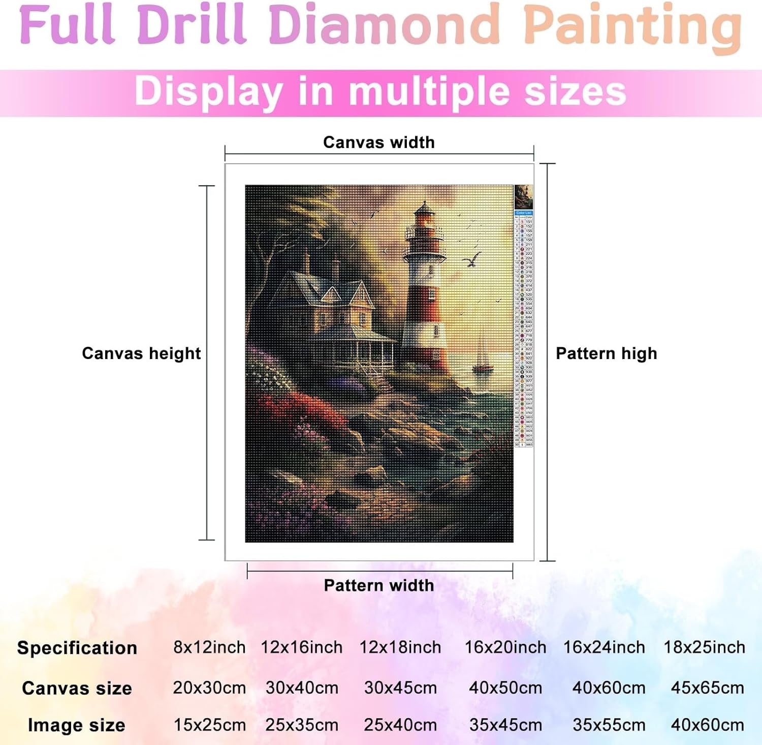 Juego de pintura de diamantes, pintura de una pequeña casa de madera, juego de arte Lighthousediamond, punto de cruz, bordado brillante de diamante,