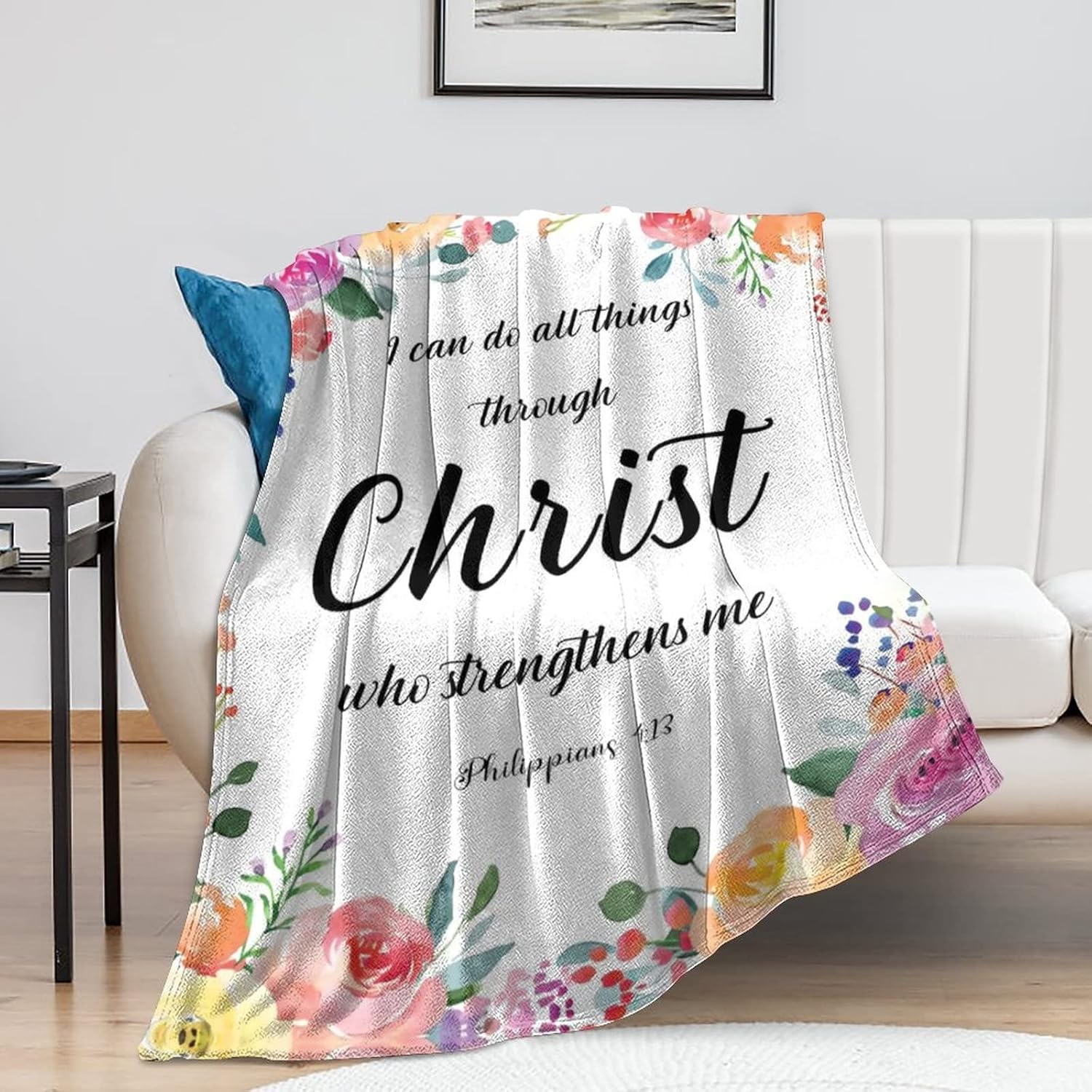 Manta de las Escrituras inspiradora, regalo religioso espiritual con versículo de la Biblia, mensajes positivos para oraciones, comodidad y cuidado,