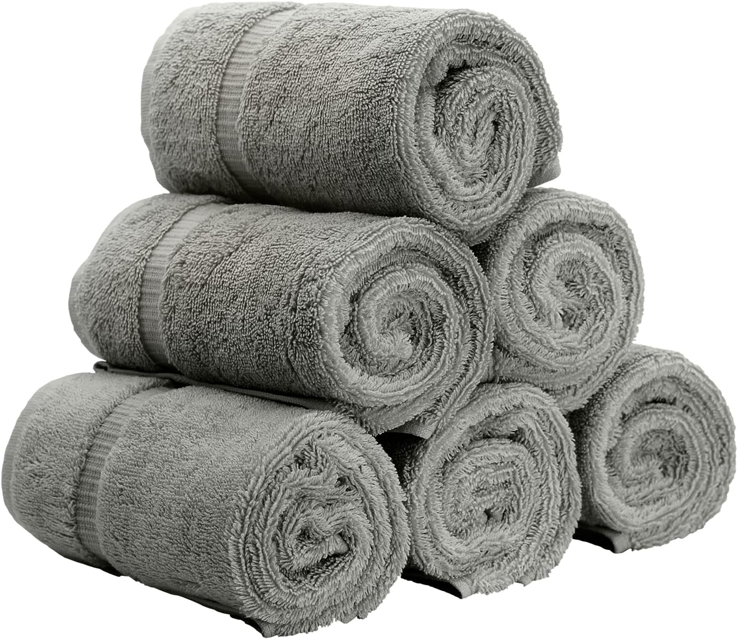 Bare Cotton – Juego de dos toallas de lujo para baño, sauna y spa con franja decorativa