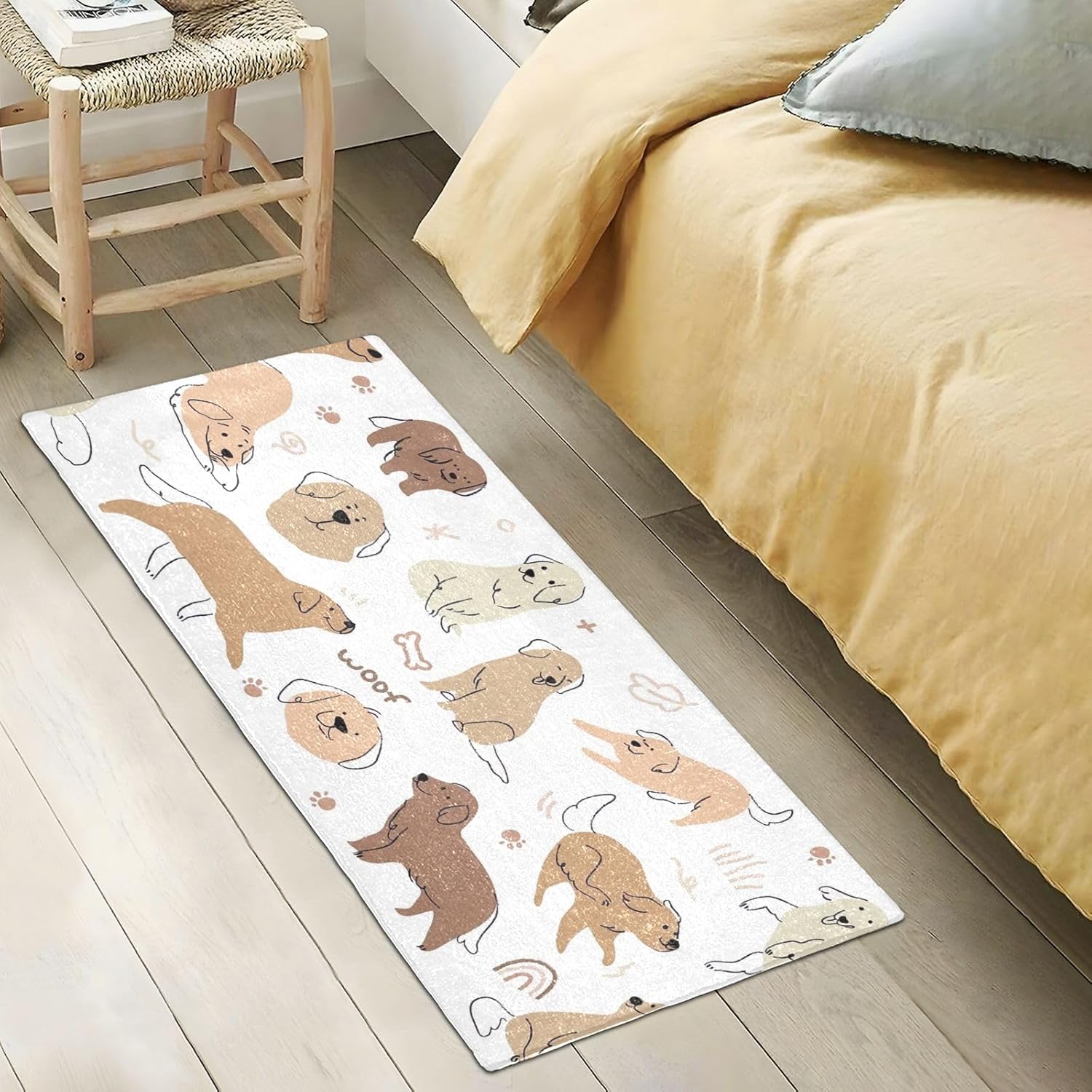 Tapete para dormitorio con diseño de perro Labrador, lavable a máquina, antideslizante, con parte trasera de goma, 39 x 20 pulgadas