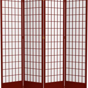 Oriental Furniture – Pantalla Shoji de 7 pies de alto, palisandro, 4 paneles Oriental Furniture – Pantalla Shoji de 7 pies de alto, palisandro, 4 paneles