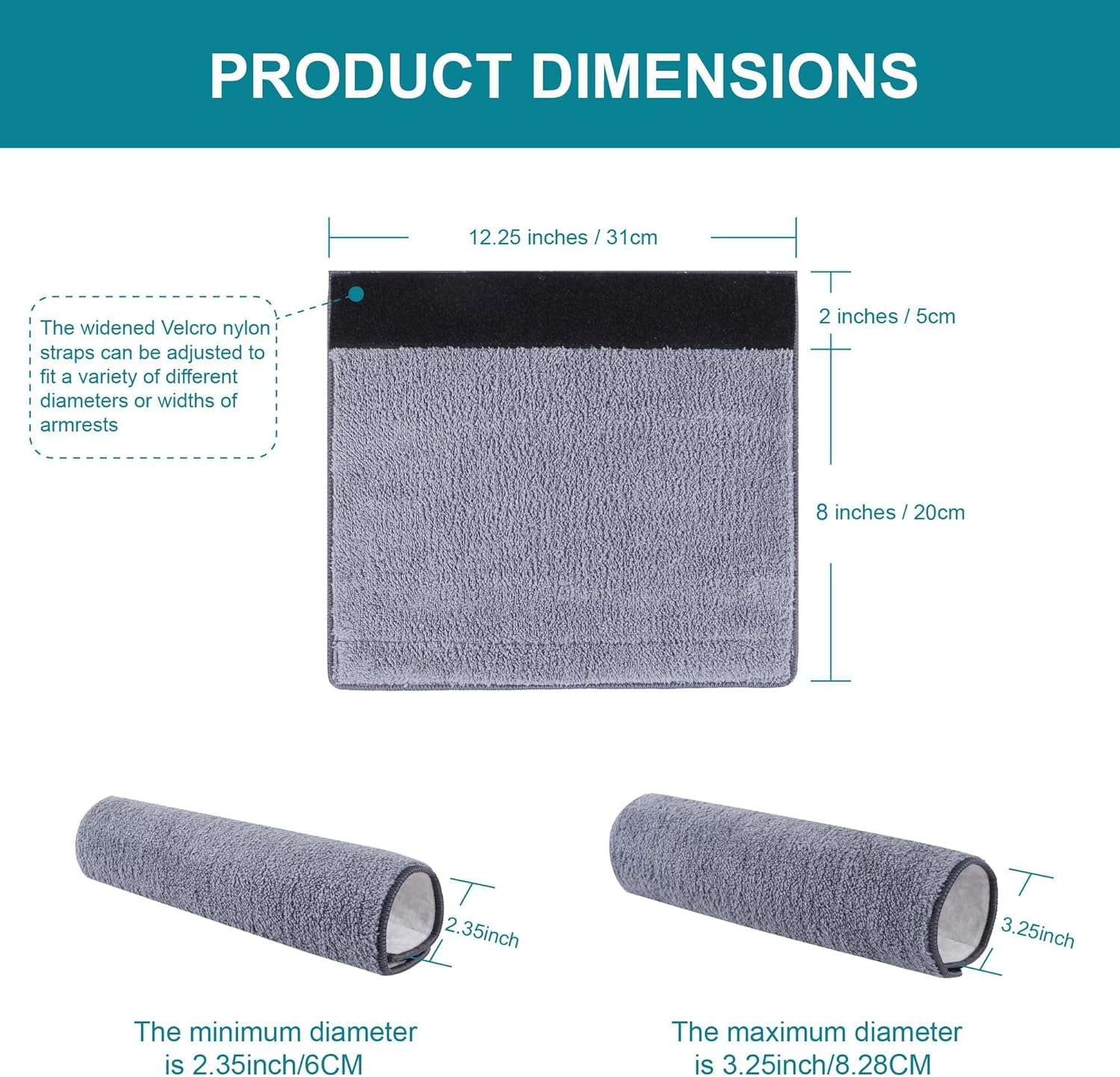 2 fundas para reposabrazos de silla de ruedas, tiras autoadhesivas ampliadas, cómodas y protectoras para sillas de ruedas, sillas de oficina y