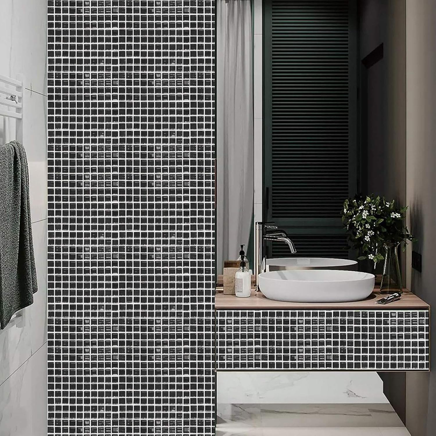 Azulejo adhesivo de 10 hojas para cocina, protector contra salpicaduras para cocina y baño, azulejos de pared 3D autoadhesivos para bordes de