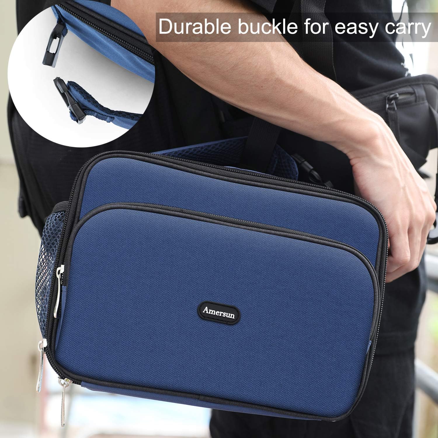 Amersun – Lonchera térmica duradera con forro acolchado que mantiene la comida caliente o fría durante mucho tiempo, impermeable, para viajes,