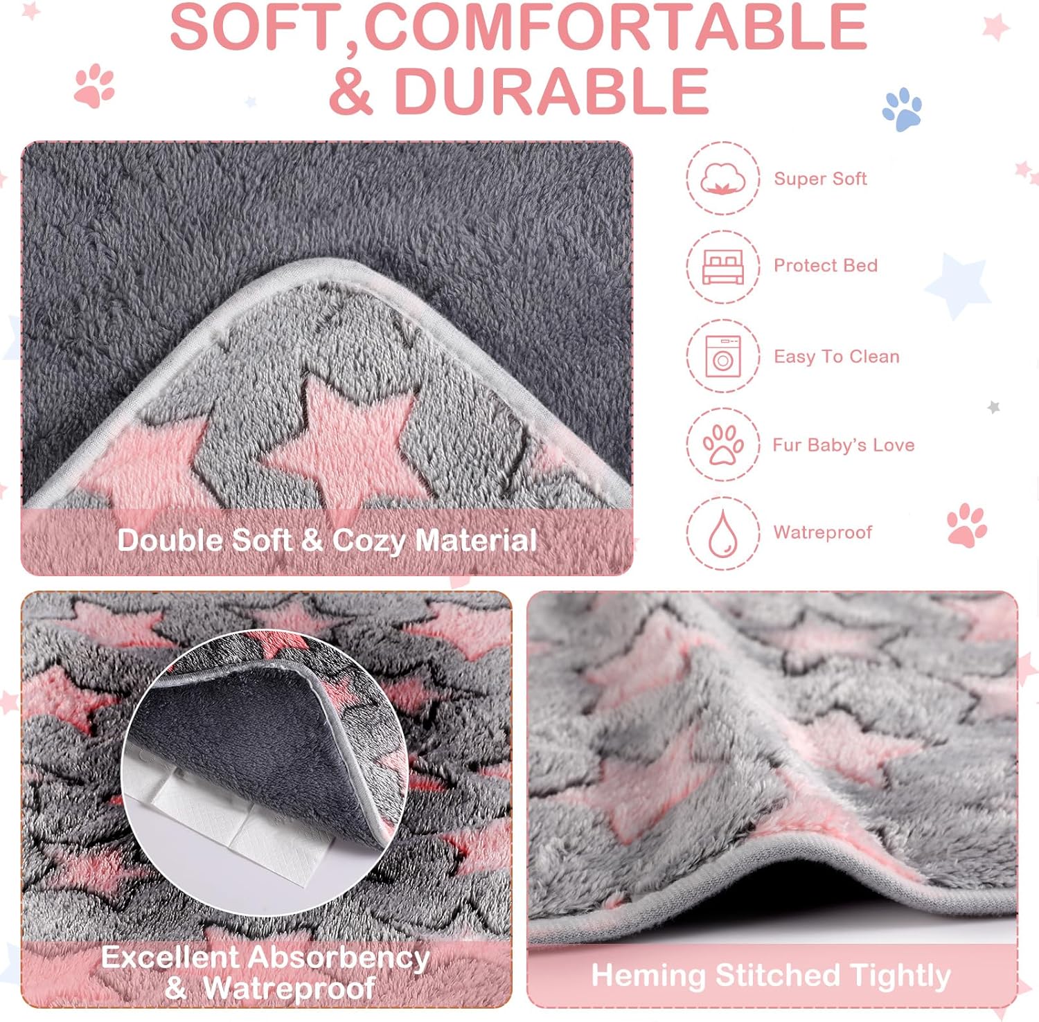 8 piezas de ropa de cama de conejillo de indias a granel, mantas impermeables de franela de animales pequeños, ropa de cama absorbente y