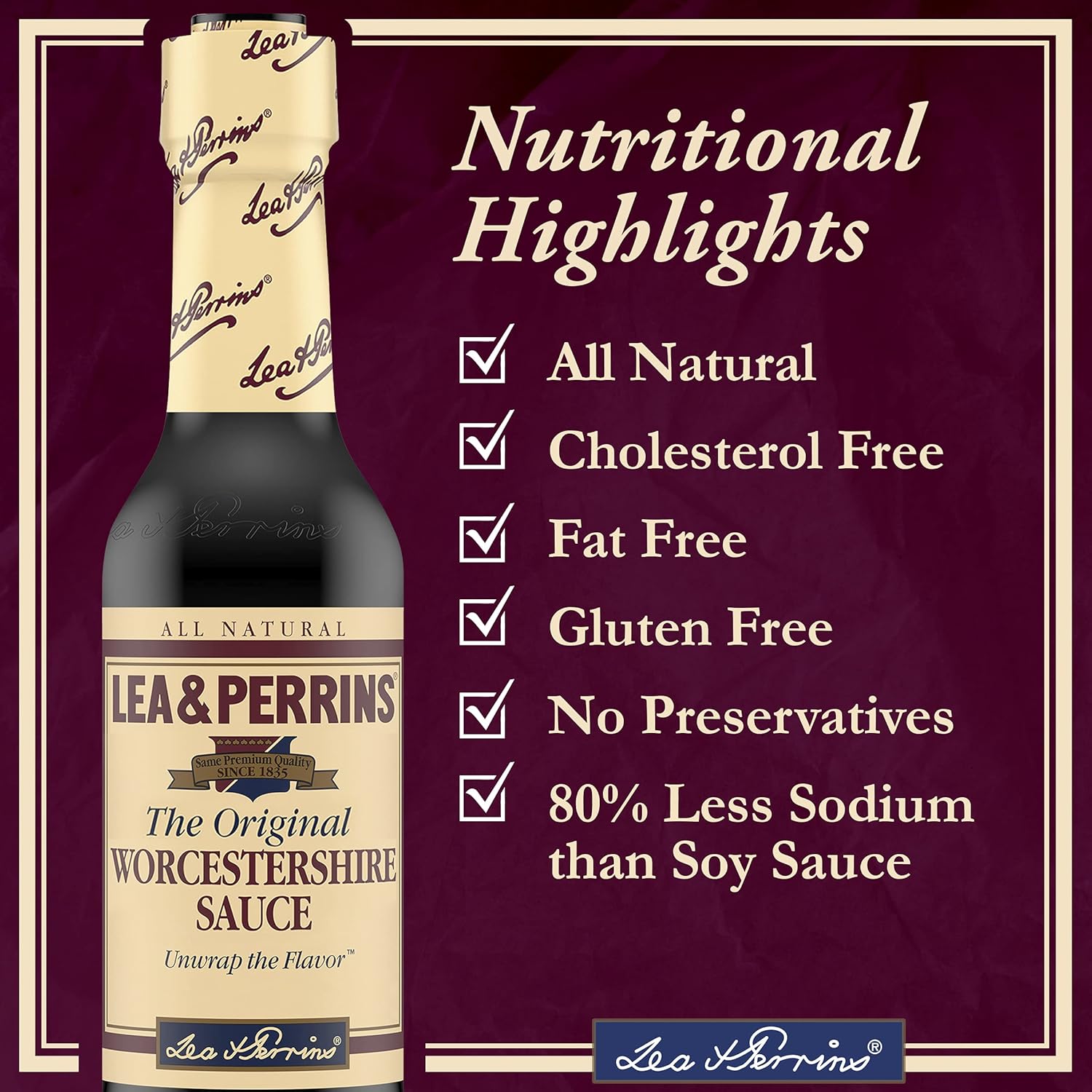 Lea & Perrins The Original Worcestershire Sauce (botella de 5 fl oz) (paquete de 2)