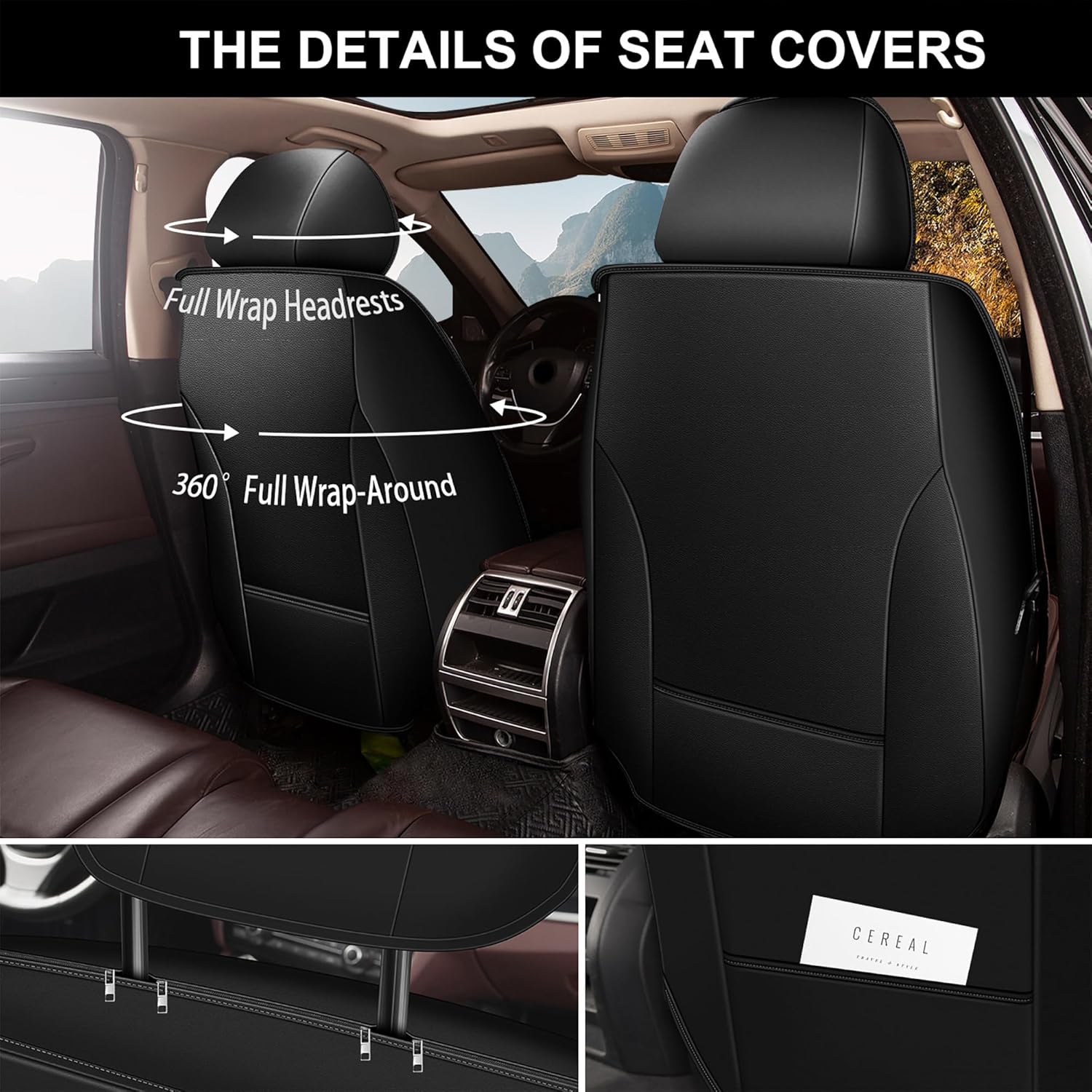JIAMAOXIN CX-5 – Fundas de asiento delantero de piel sintética para Mazda CX-5 2013-2024 (negro y beige)