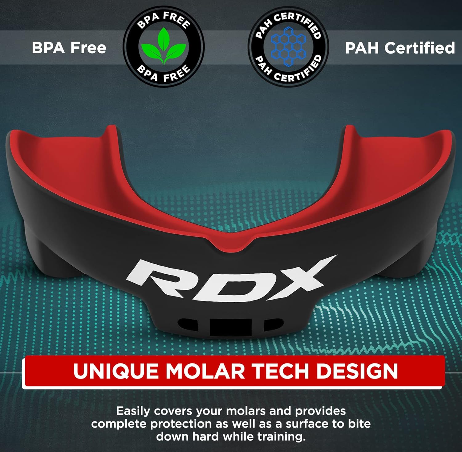 RDX Protector bucal, protector de encías, protector bucal para boxeo, artes marciales mixtas y kickboxing, Muay Thai, protector bucal con estuche de