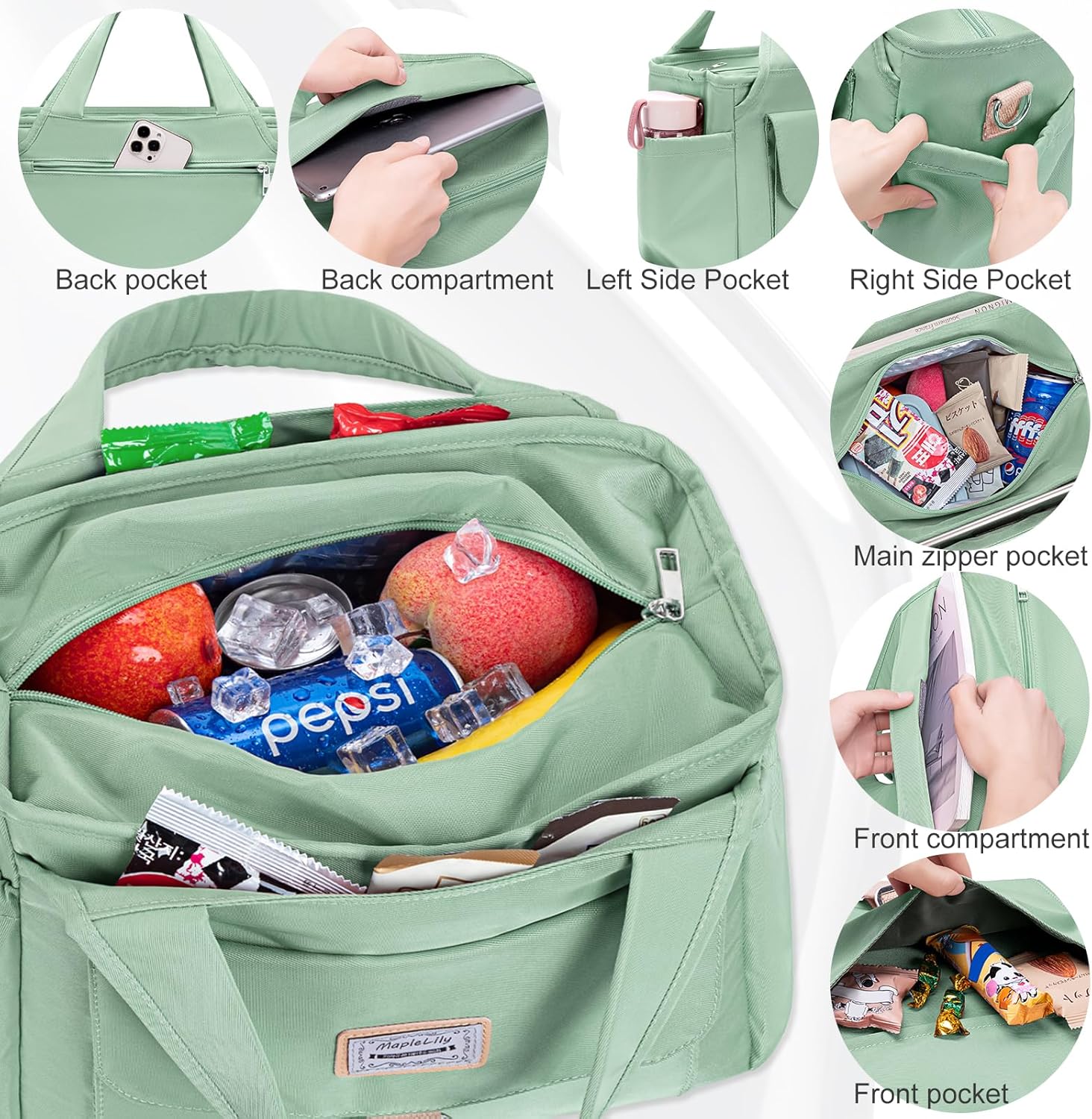 Lonchera para hombres y mujeres, lonchera grande aislada, bolsa de almuerzo a prueba de fugas para adultos, bolsa de almuerzo reutilizable con